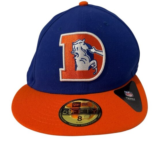 New Era 59Fifty Denver Broncos Fitted Hat Logo Blue Orange Limited Edition NWT - Picture 1 of 8